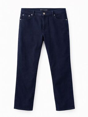 Mott & Bow Premium Dark Wash Navy Straight-Leg Jeans for Men A Wardrobe UpGrade